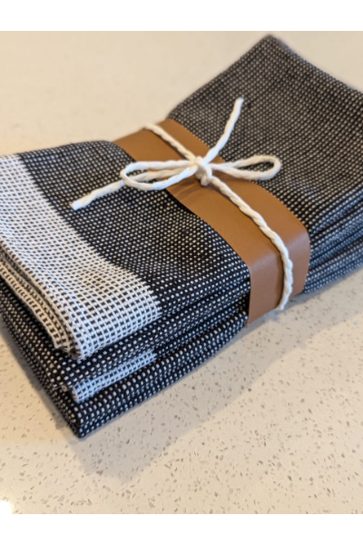 Sooriya Napkins - Set of 6 - Black & White
